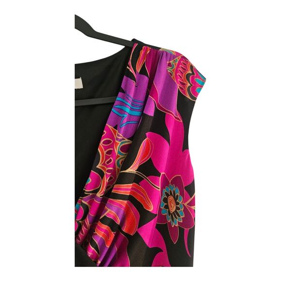 Evan-Picone Dress Sleeveless RETRO Floral Stretch Pullover Ruching MISSING SIZE - Picture 4 of 9